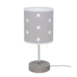 Fiete bordslampa, 1xE27, Max. 25 W, gråbetsad furu/krom/gråvitt, Ø 13 cm small 0