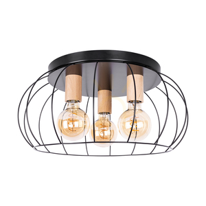 Chester taklampa, 3xE27, Max. 60 W, svart/oljad ek, Ø 50 cm small 0