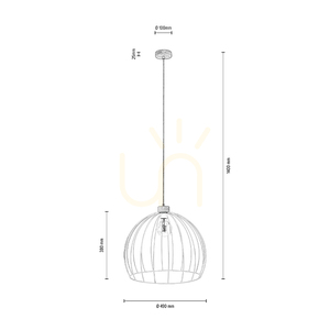 Caro taklampa, 1xE27, Max. 60 W, oljad ek/vit, Ø 49 cm small 1