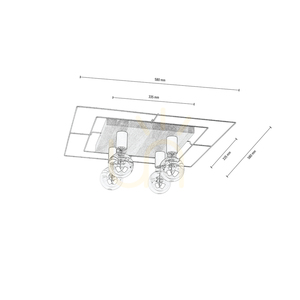 James taklampa 4xE27 Max. 60 W, oljad ek/vit, 58 cm small 1
