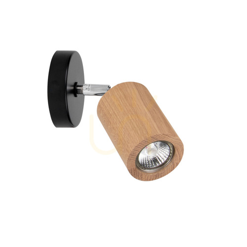 Kontrollera Matti vägglampa, inkluderar 1 GU10-fattning, max. 5 W, svart/oljad ek, 17 cm