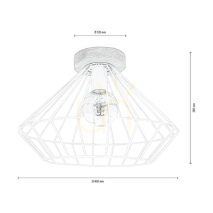 Kiara taklampa, 1xE27, Max. 60 W, oljad ek/vit, Ø 40 cm small 1