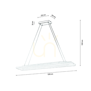 Tablero 2xLED taklampa, 42 W, svart/oljad ek, 120 cm small 5
