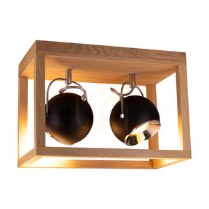 Roy taklampa, inklusive 2 st. 5 W GU10-LED-lampor, oljad ek/svart, 36 cm small 1