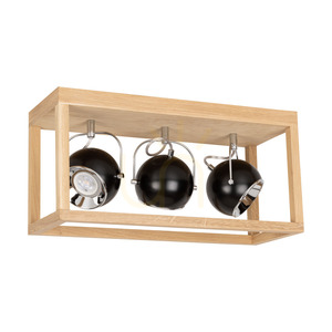 Roy taklampa, inklusive 3 st. 5 W GU10-LED-lampor, oljad ek/svart, 52 cm small 0