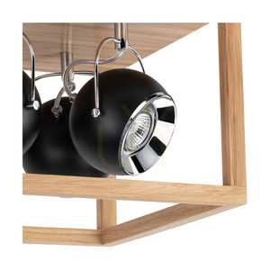 Roy taklampa, inklusive 4 st. 5 W GU10-LED-lampor, oljad ek/svart, 36 cm small 1