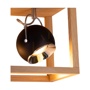 Roy taklampa, inklusive 4 st. 5 W GU10-LED-lampor, oljad ek/svart, 68 cm small 1
