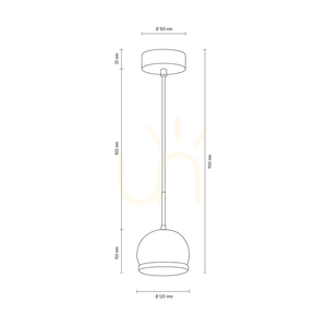 Ball Wood taklampa, inklusive 1 st 5 W GU10 LED-lampa, oljad ek/satin, Ø 12 cm small 2