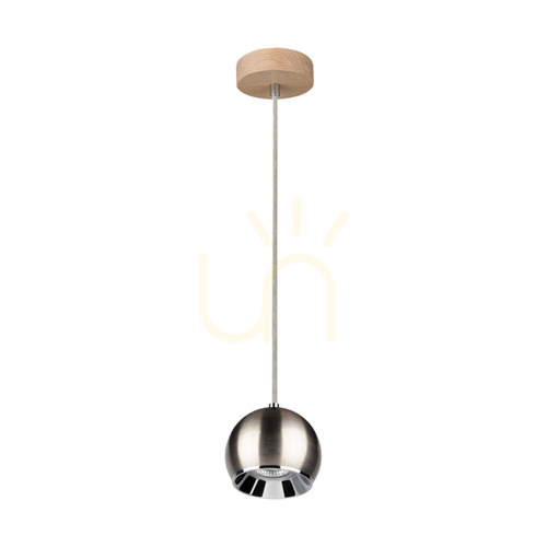 Kontrollera Ball Wood taklampa, inklusive 1 st 5 W GU10 LED-lampa, oljad ek/satin, Ø 12 cm