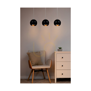 Spot Light BALL WOOD 5143374 pendellampa, oljad ek och svart, 3×GU10, 52 cm small 1