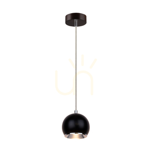 Ball Wood taklampa, inklusive 1 st 5 W GU10 LED-lampa, valnöt/svart, Ø12 cm small 1