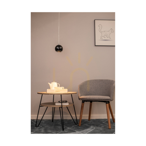 Ball Wood taklampa, inklusive 1 st 5 W GU10 LED-lampa, valnöt/svart, Ø12 cm small 3