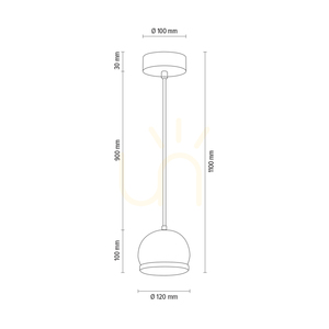 Ball Wood taklampa, inklusive 1 st 5 W GU10 LED-lampa, valnöt/svart, Ø12 cm small 4