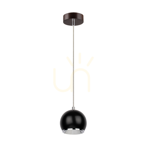 Kontrollera Ball Wood taklampa, inklusive 1 st 5 W GU10 LED-lampa, valnöt/svart, Ø12 cm