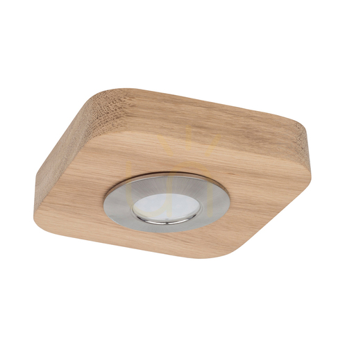 Kontrollera Sunniva taklampa med inbyggd strömbrytare. 1 st 5 W LED, oljad ek/satin, 14 cm