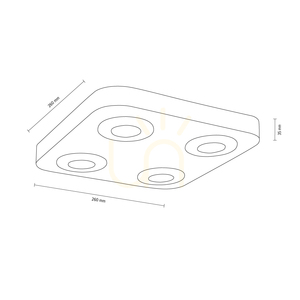 Sunniva taklampa, inklusive 4 st. 5 W LED-lampor, oljad ek/satin, 26 cm small 2