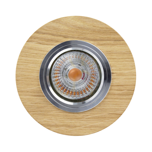 Kontrollera Vitar Wood rund taklampa, inklusive 1 st LED GU10 6 W, oljad ek, Ø 10 cm