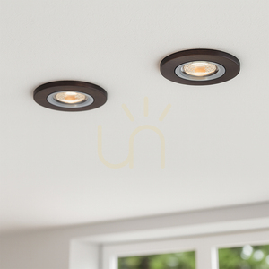 Vitar Wood rund taklampa, inklusive 1 st LED GU10 6 W, valnöt, Ø 10 cm small 1