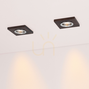 Vitar Wood fyrkantig taklampa, inklusive 1 st 6 W GU10 LED-lampa, valnöt, 9,5 cm small 2