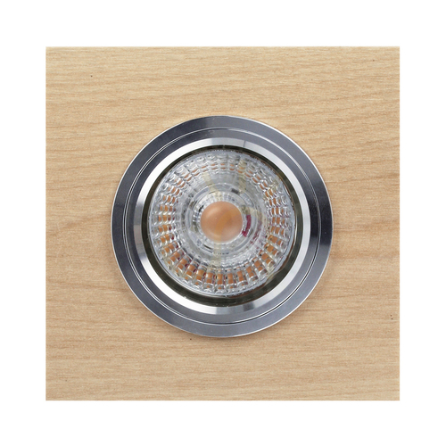 Kontrollera Vitar Wood fyrkantig taklampa, inklusive 1 st 6 W GU10 LED-lampa, björk, 9,5 cm