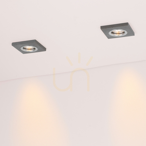 Vitar Square taklampa, inklusive 1 st 6 W GU10 LED-lampa, grå/krom, 9,5 cm small 2