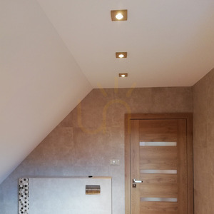 Vitar taklampa i sandsten, fyrkantig, inklusive 1 st. 6 W GU10 LED-lampa, sandsten/krom, 9,5 cm small 1