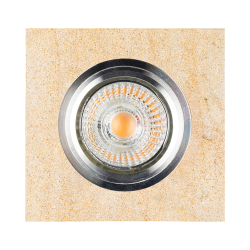 Kontrollera Vitar taklampa i sandsten, fyrkantig, inklusive 1 st. 6 W GU10 LED-lampa, sandsten/krom, 9,5 cm