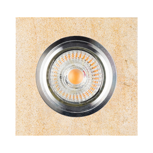 Vitar taklampa i sandsten, fyrkantig, inklusive 1 st. 6 W GU10 LED-lampa, sandsten/krom, 9,5 cm small 0
