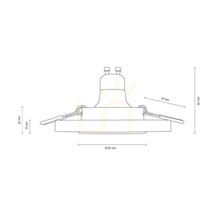 Vitar taklampa i sandsten, rund, inklusive 1 st LED-lampa GU10 6 W, sandsten/krom, Ø 10 cm small 1