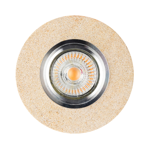 Kontrollera Vitar taklampa i sandsten, rund, inklusive 1 st LED-lampa GU10 6 W, sandsten/krom, Ø 10 cm