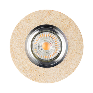 Vitar taklampa i sandsten, rund, inklusive 1 st LED-lampa GU10 6 W, sandsten/krom, Ø 10 cm small 0