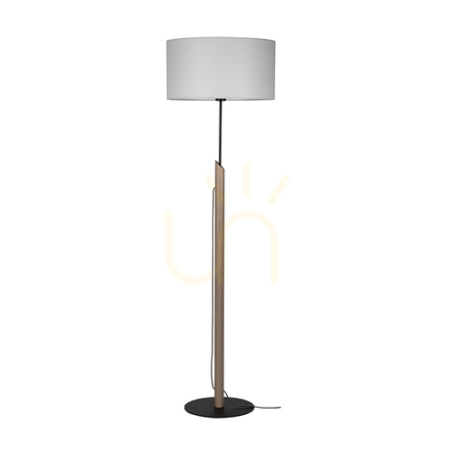 Kontrollera Compago golvlampa 1xE27 60 W grå furu/svart/antracit flätad/grå Ø45 cm