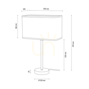 Cassida bordslampa 1xE27 40 W svart/grå 30 cm small 1