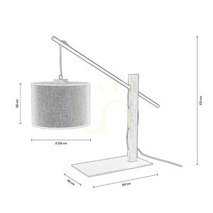 Semis bordslampa, 1xE27, Max. 60 W, svart/oljad ek/beige, 75 cm small 1