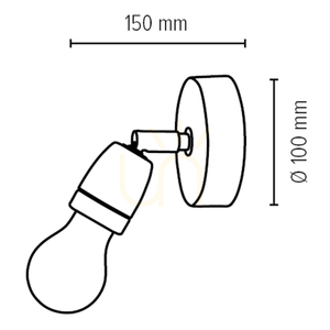 Corfu vägglampa 1xE27 max. 25 W svart/vit 13 cm small 1