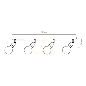 Taklampa Corfu, 4xE27, Max. 25 W, svart/vit, 68 cm small 1