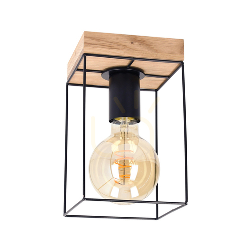 Kontrollera Taklampa Moroni, 1xE27, Max. 60 W, oljad ek/svart, 13,5 cm
