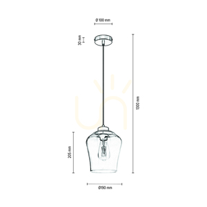 Juba taklampa, 1xE27, Max. 60 W, svart/svart/rökt glas, Ø 19 cm small 2