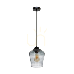 Juba taklampa, 1xE27, Max. 60 W, svart/svart/rökt glas, Ø 19 cm small 0
