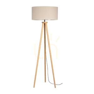 Emmo golvlampa, 1xE27, Max. 60 W, färgat furu/svart PVC/beige small 0