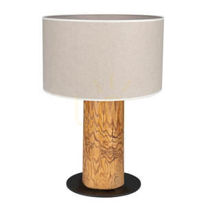 Emmo bordslampa, 1xE27, Max. 40 W, färgad furu/svart/svart PVC/beige, Ø 30 cm small 0