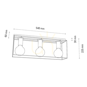 Gretter taklampa, 2xE27, Max. 60 W, vit/oljad ek, 54 cm small 1