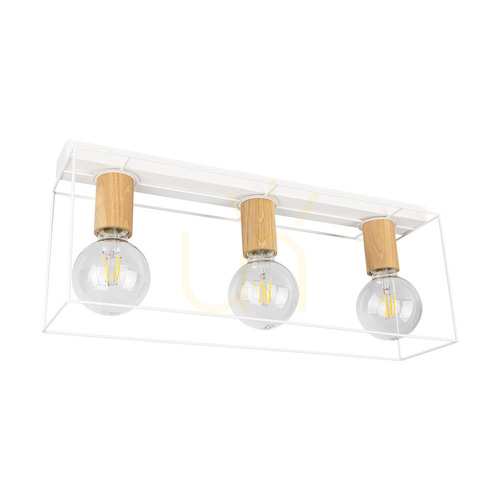 Kontrollera Gretter taklampa, 2xE27, Max. 60 W, vit/oljad ek, 54 cm