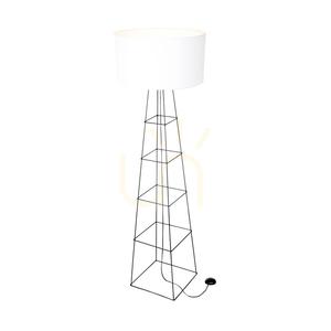Tiphany golvlampa 1xE27 60 W svart/svart/vit Ø50 cm small 1