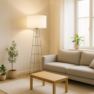 Tiphany golvlampa 1xE27 60 W svart/svart/vit Ø50 cm small 3