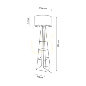 Tiphany golvlampa 1xE27 60 W svart/svart/vit Ø50 cm small 4