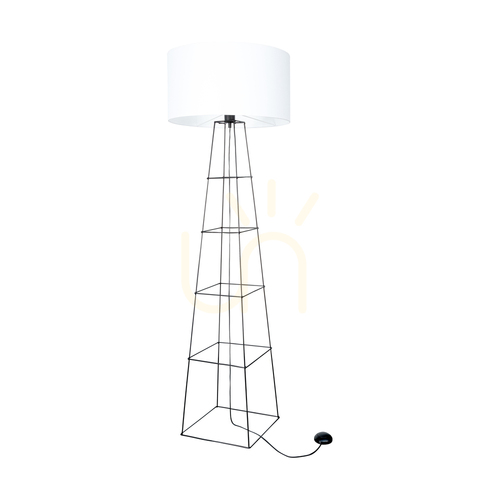 Kontrollera Tiphany golvlampa 1xE27 60 W svart/svart/vit Ø50 cm