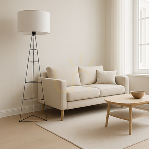 Marlene golvlampa 1xE27 60 W svart/svart/vit Ø50 cm small 2