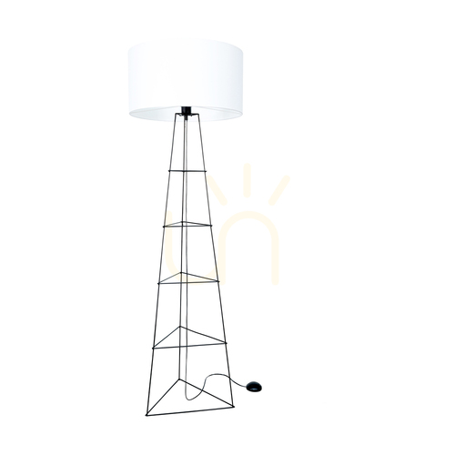 Kontrollera Marlene golvlampa 1xE27 60 W svart/svart/vit Ø50 cm