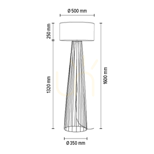 Swan golvlampa 1xE27 Max. 60 W Svart/svart PVC/vit Ø 50 cm small 5